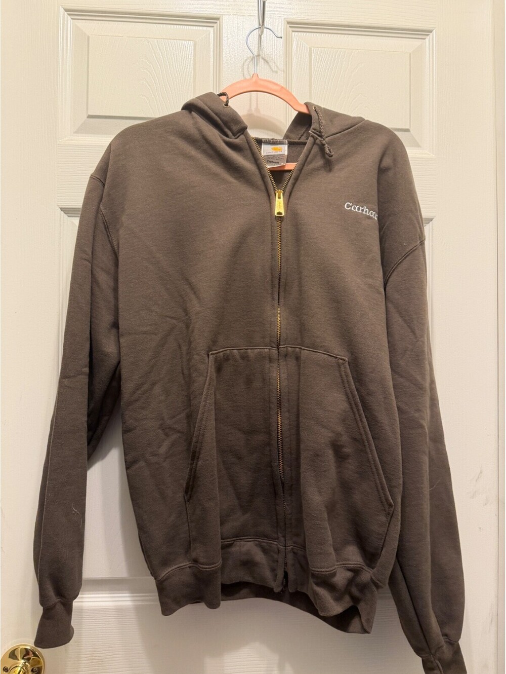 Carhartt K122 Timber Brown Midnight Full Zip Hooded Sweatshirt Hoodie Large